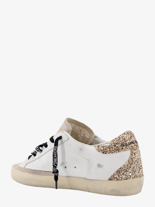 Golden Goose Super-Star leather sneakers with iconic glitter logo on the side - Optic Whiteseedpearlblackgold