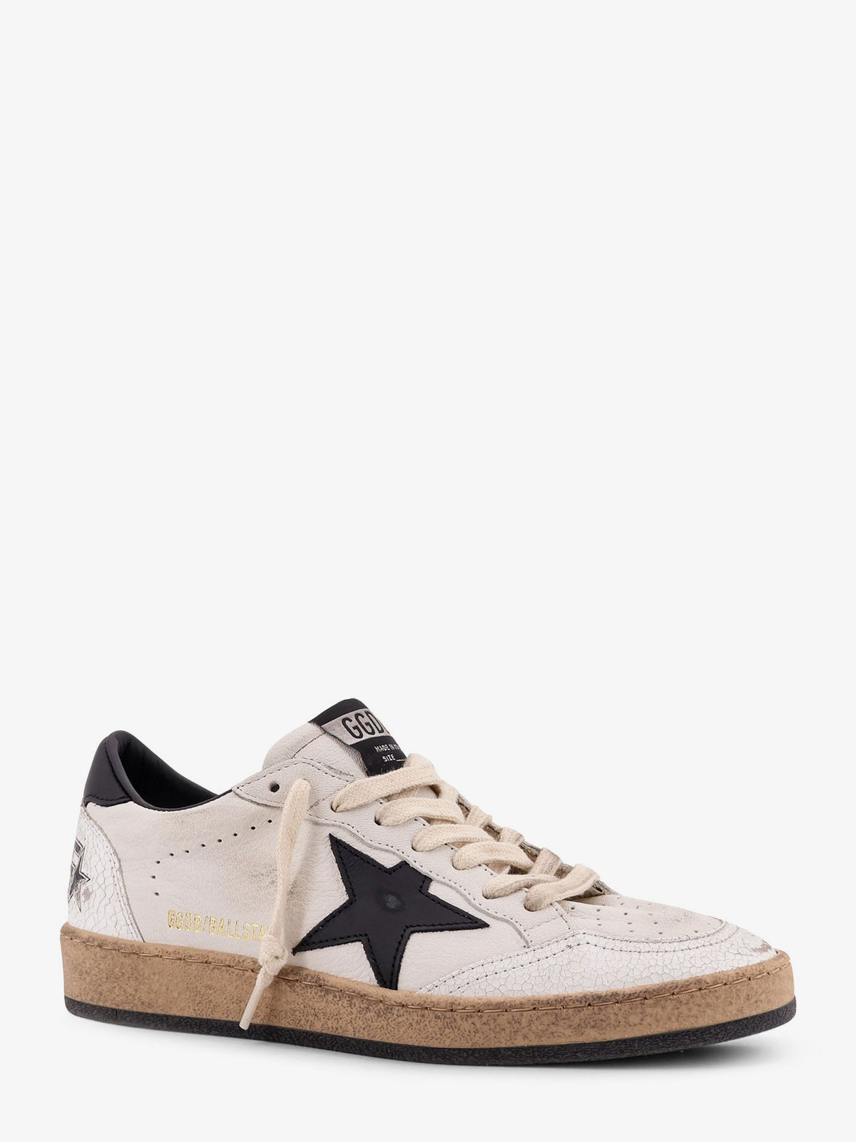 Golden Goose Deluxe Brand Ballstar leather sneakers with iconic side logo - Whiteblack