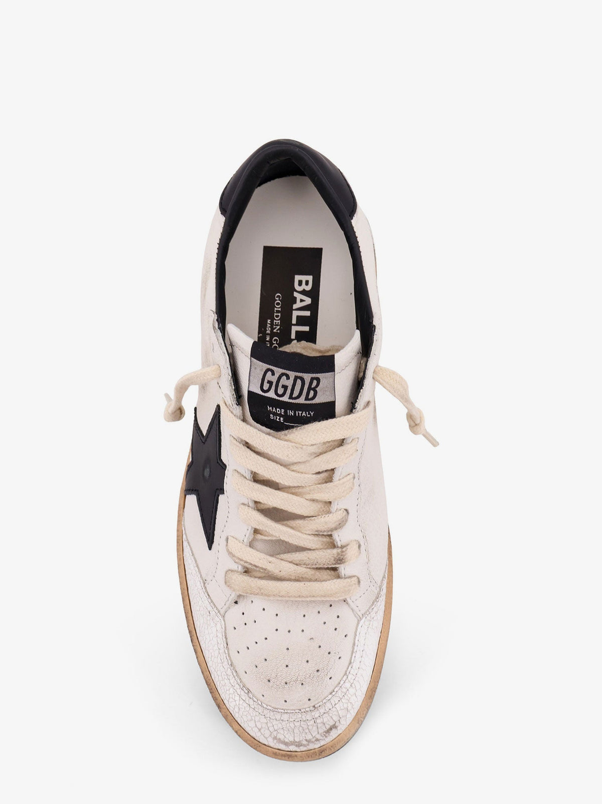 Golden Goose Deluxe Brand Ballstar leather sneakers with iconic side logo - Whiteblack