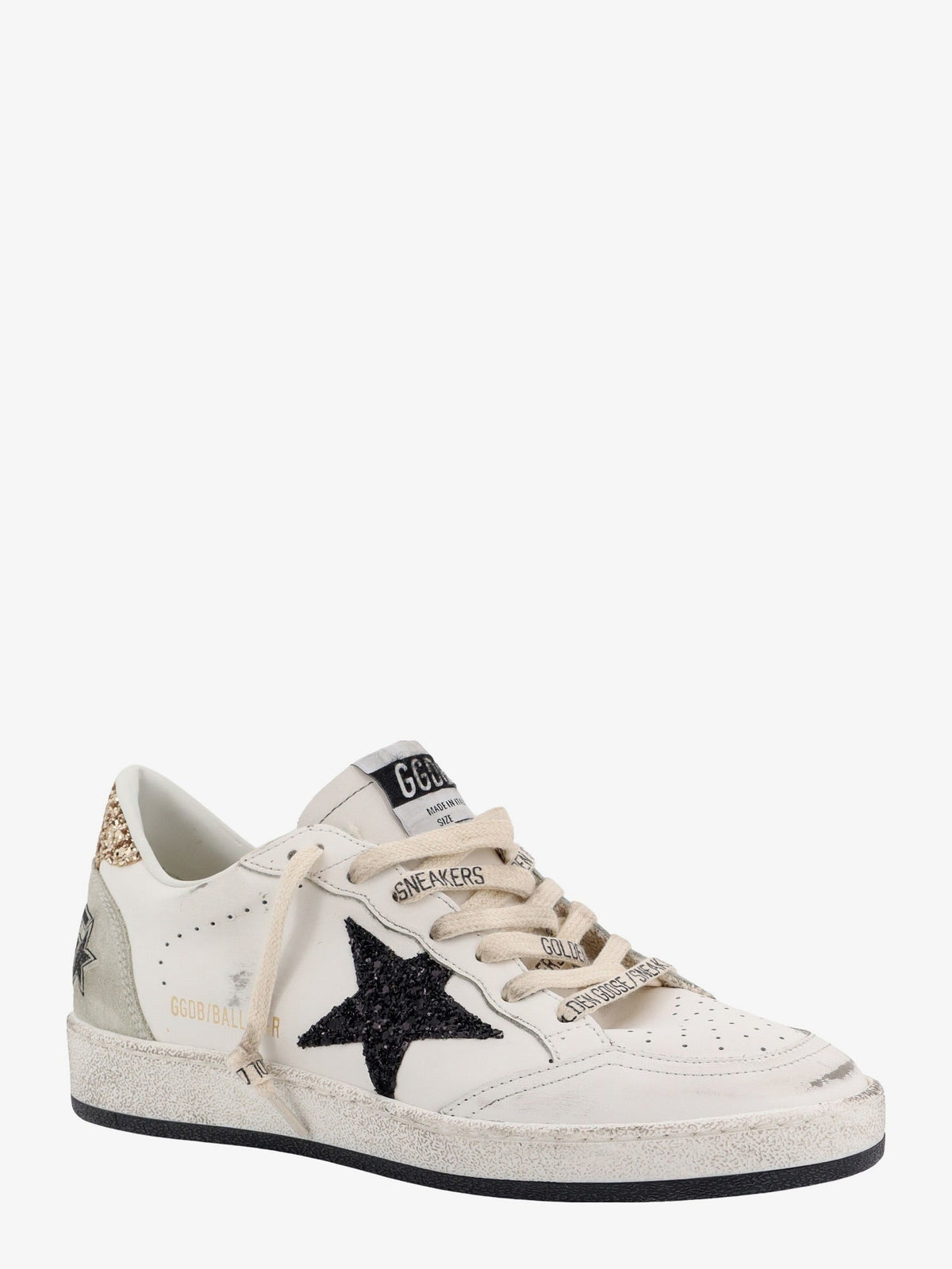 Golden Goose Leather Ball Star with logo on the side - Whiteblackgoldice