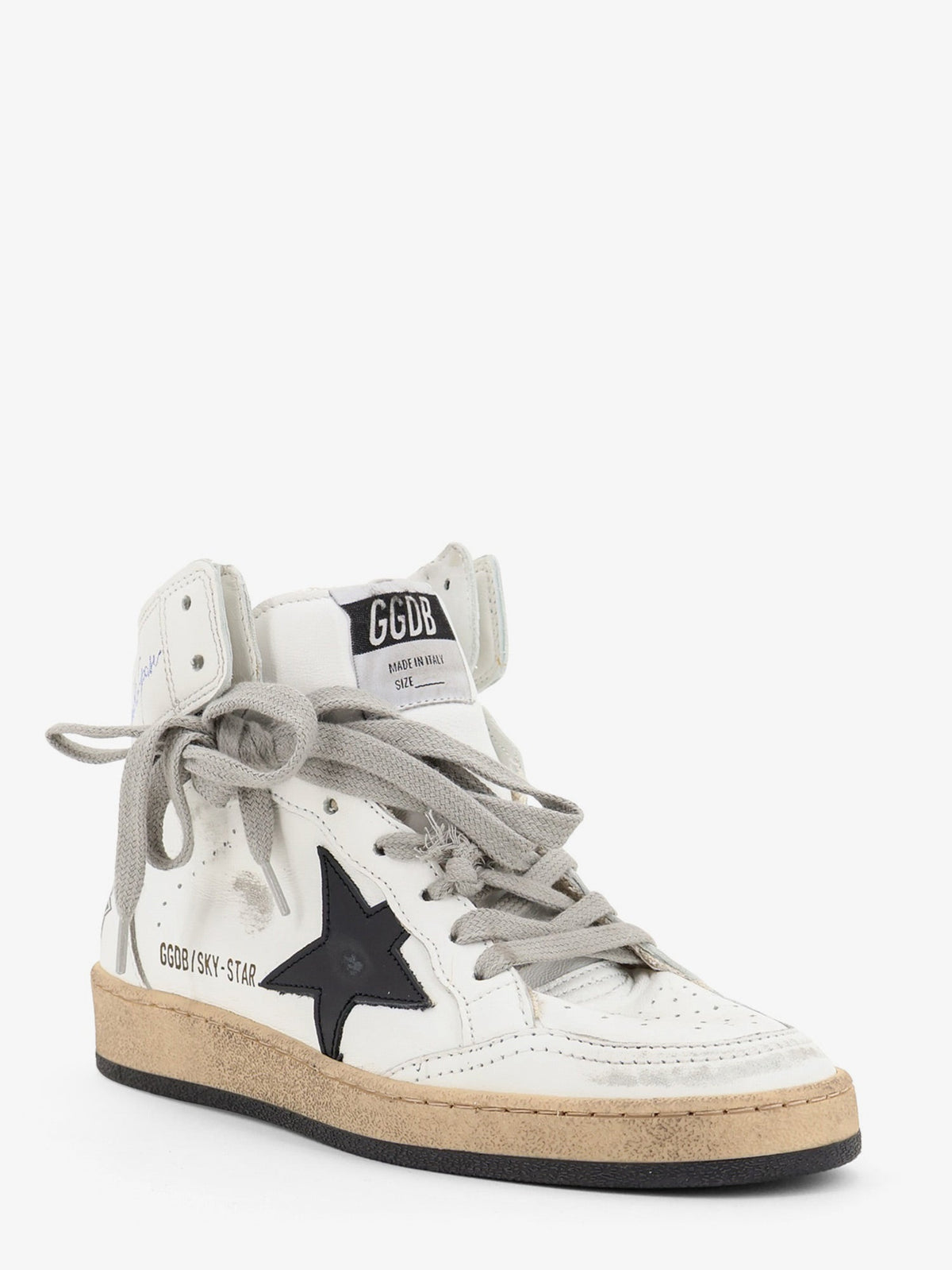 Golden Goose Deluxe Brand Sky Star leather sneakers with iconic side logo - Whiteblack