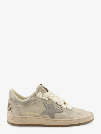 Golden Goose Deluxe Brand Ballstar leather sneakers with iconic side logo - Creamlight Greygrey
