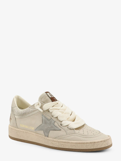 Golden Goose Deluxe Brand Ballstar leather sneakers with iconic side logo - Creamlight Greygrey