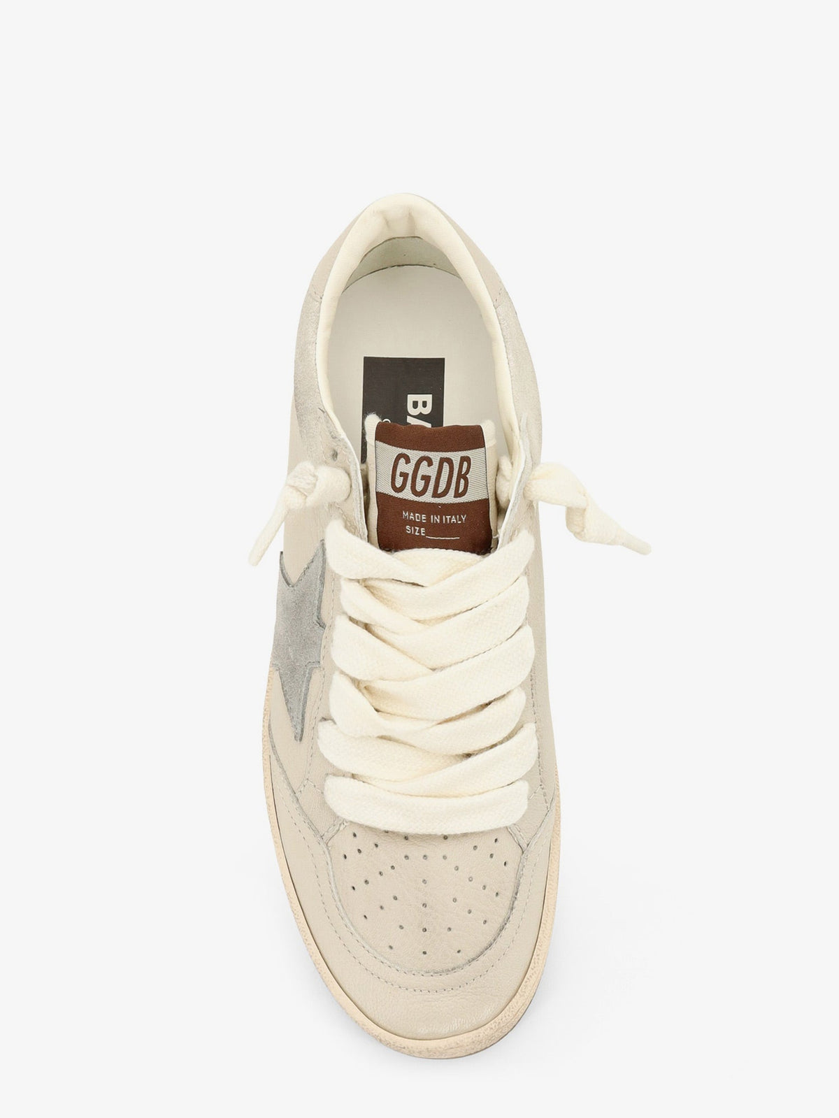 Golden Goose Deluxe Brand Ballstar leather sneakers with iconic side logo - Creamlight Greygrey