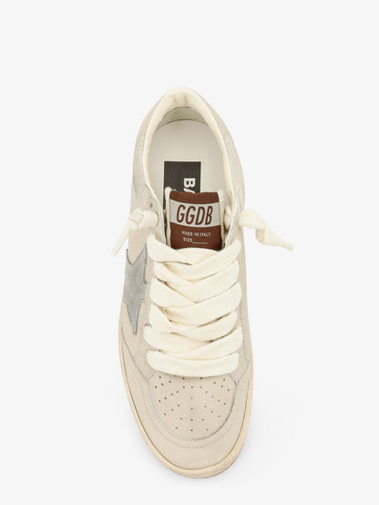 Golden Goose Deluxe Brand Ballstar leather sneakers with iconic side logo - Creamlight Greygrey