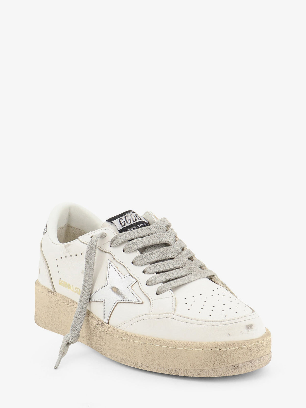 Golden Goose Deluxe Brand Ballstar leather sneakers with iconic side logo - Whitesilver