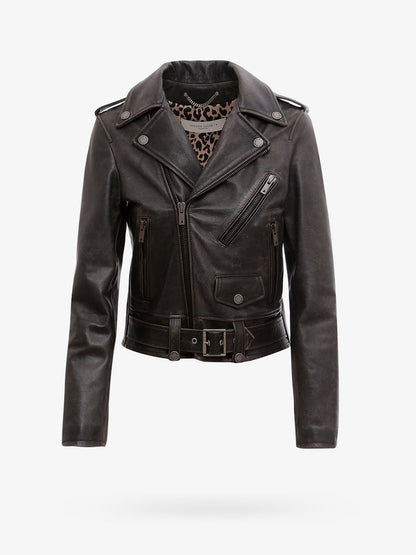 Golden Goose Deluxe Brand Slim fit Destiny lived-in effect leather biker - Black