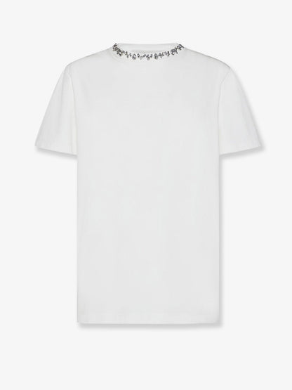 Golden Goose Deluxe Brand Cotton t-shirt with rhinestones - Vintage White