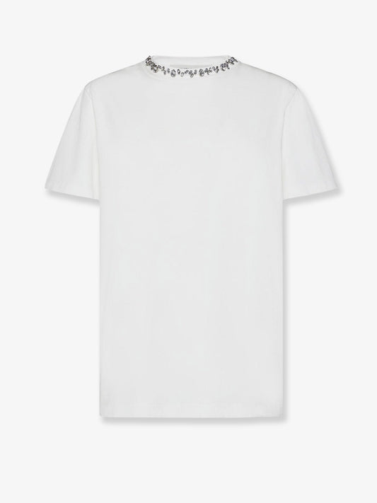 Golden Goose Deluxe Brand Cotton t-shirt with rhinestones - Vintage White