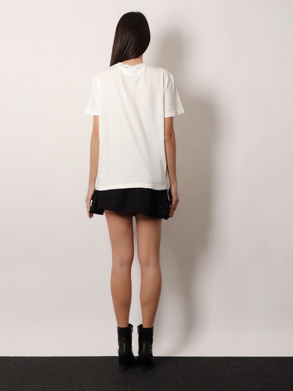 Golden Goose Deluxe Brand Cotton t-shirt with rhinestones - Vintage White