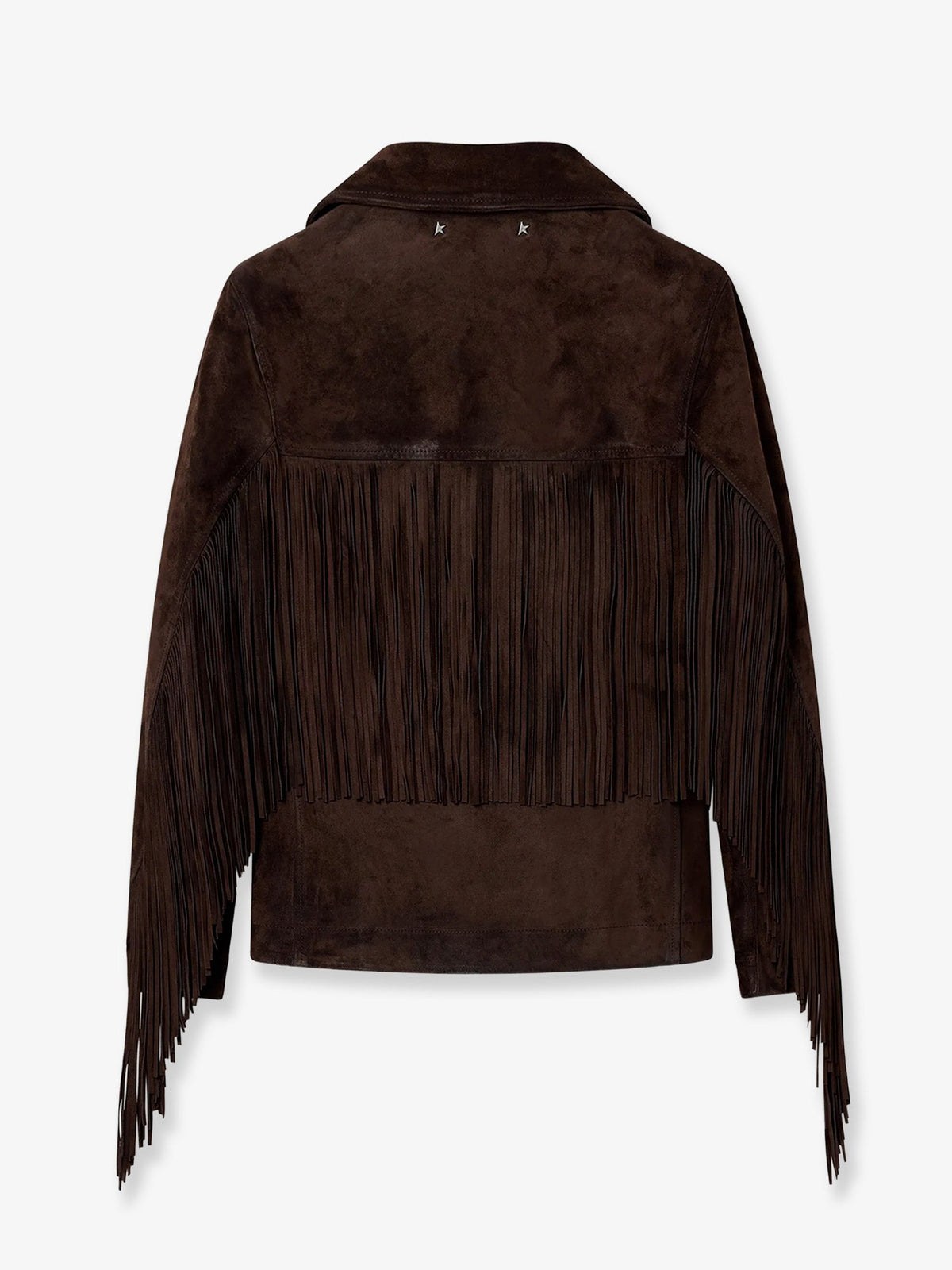 Golden Goose Linda Journey waxed suede jacket with fringes - Coffee Bean