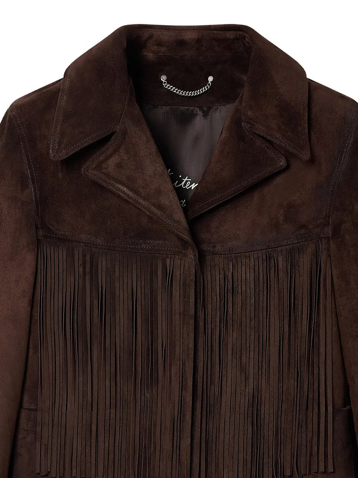 Golden Goose Linda Journey waxed suede jacket with fringes - Coffee Bean