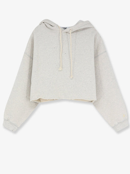 Golden Goose Deluxe Brand Cotton crop sweatshirt - Vintage Gray Melange