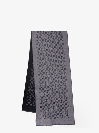 Gucci Double wool jacquard scarf with GG motif - Anthraciteblack