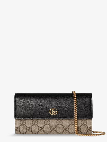 GUCCI - GG Marmont leather and GG Supreme fabric crossbody bag