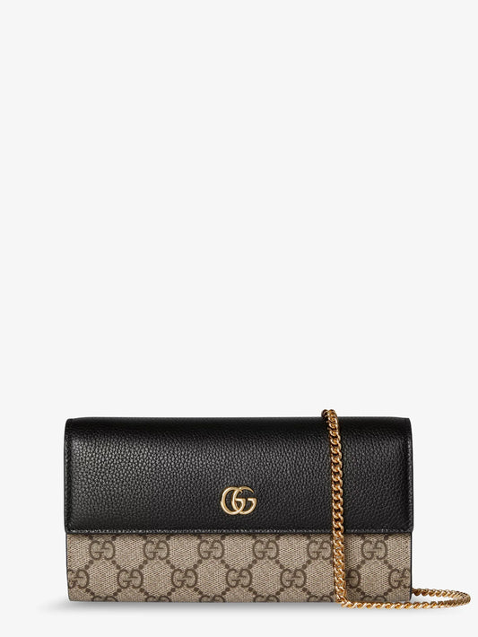 GUCCI - GG Marmont leather and GG Supreme fabric crossbody bag