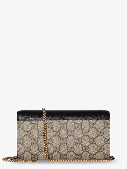 GUCCI - GG Marmont leather and GG Supreme fabric crossbody bag
