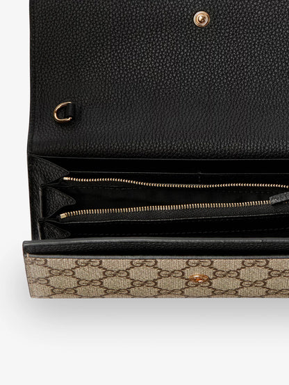 GUCCI - GG Marmont leather and GG Supreme fabric crossbody bag