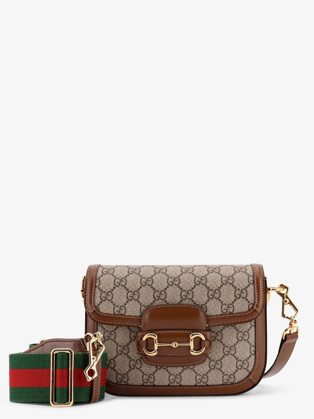 Gucci Coated canvas Gucci Horsebit 1955 crossbody bag with GG Supreme motif - Beige