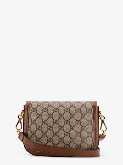 Gucci Coated canvas Gucci Horsebit 1955 crossbody bag with GG Supreme motif - Beige