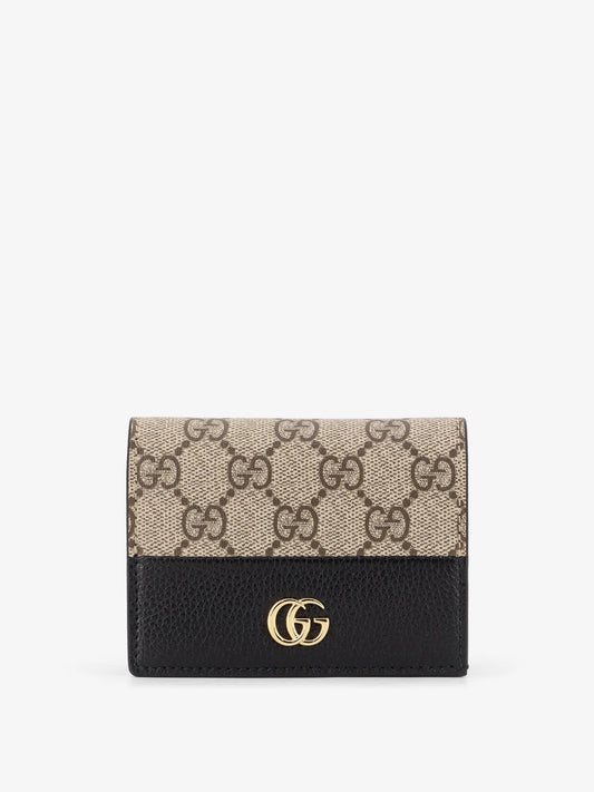 Gucci Mini Leather Wallet And Gg Supreme Fabric