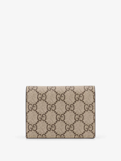 GUCCI - Mini leather wallet and GG Supreme fabric