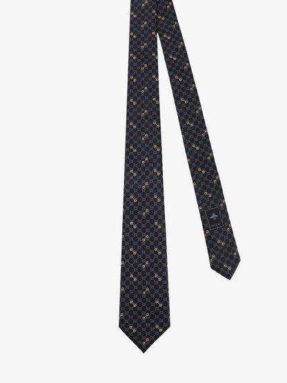 Gucci Silk Morset Tie - Blackmediumgrey