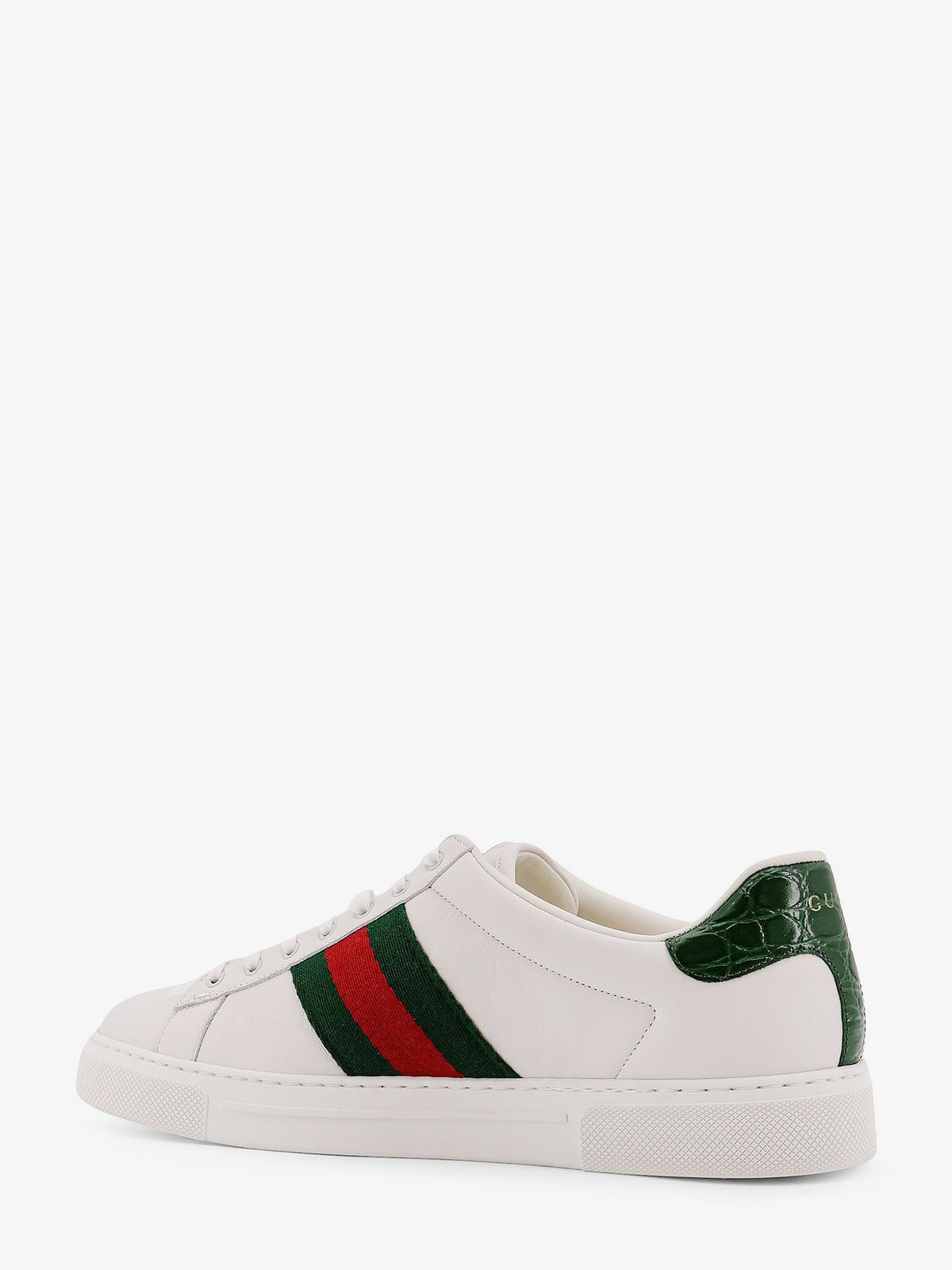 Gucci Sneakers ace in pelle con banda web laterale - Grwhivrvgreen
