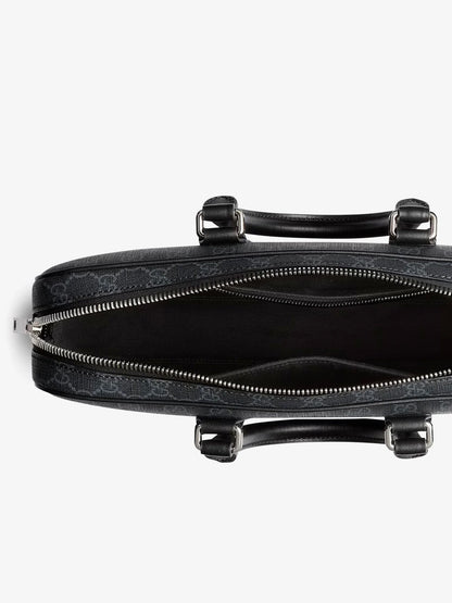 Gucci Gg Supreme Fabric And Leather Briefcase