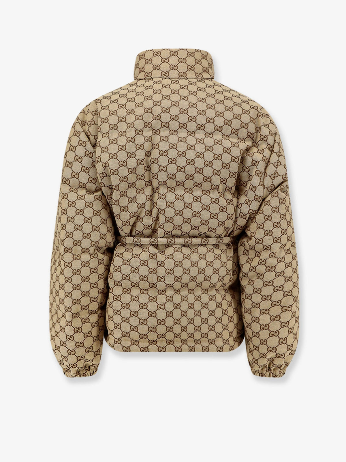 Gucci GG Fabric padded jacket with belt - Camelmix