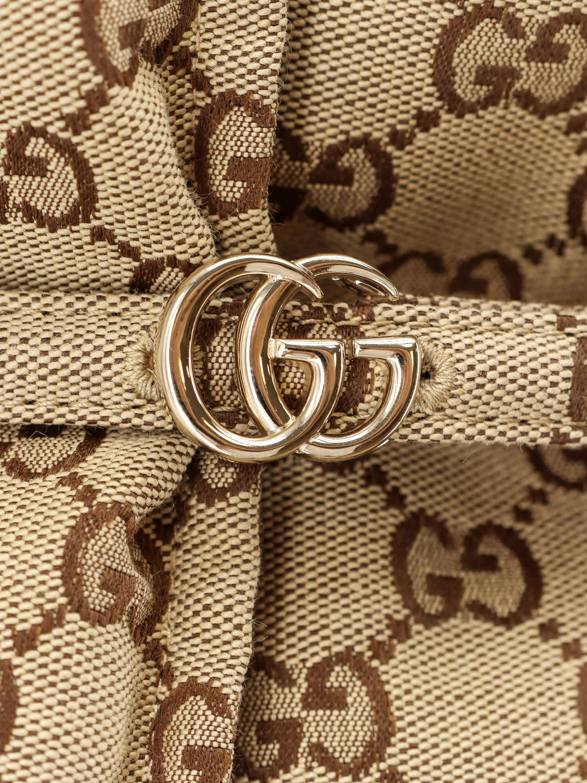 Gucci GG Fabric padded jacket with belt - Camelmix