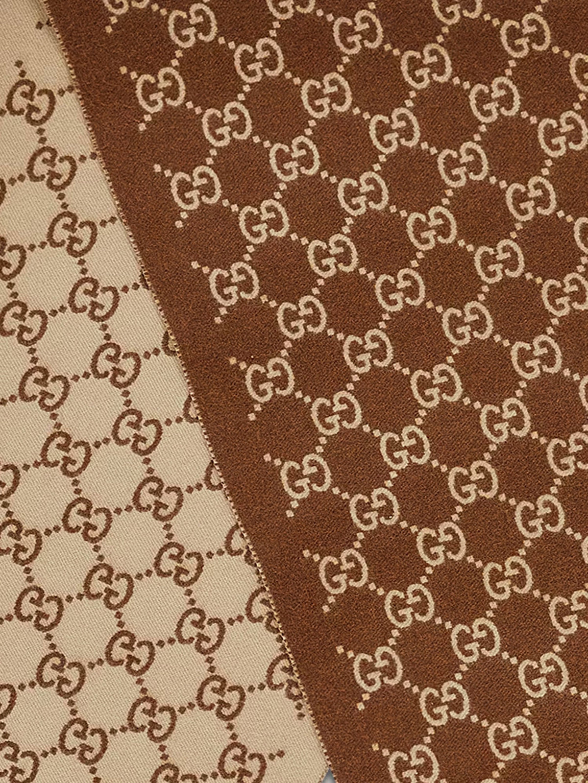 Gucci Cashmere scarf with GG print - Havana Beige