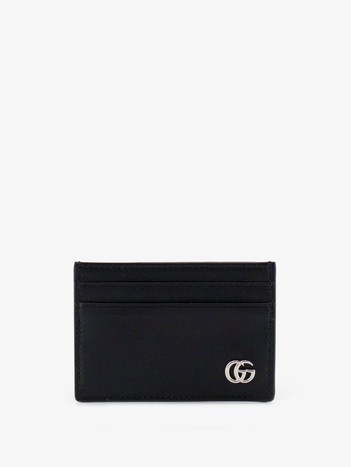 Gucci GG Marmont leather card holder with money clip - Black