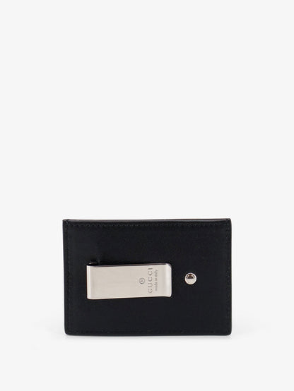 Gucci GG Marmont leather card holder with money clip - Black