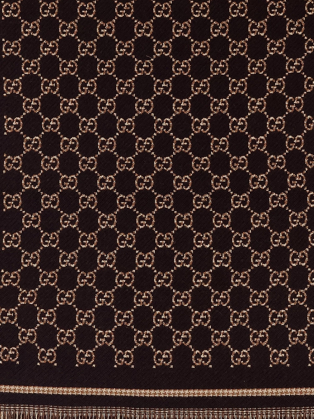 Gucci GG wool jacquard scarf - Coffeebeige