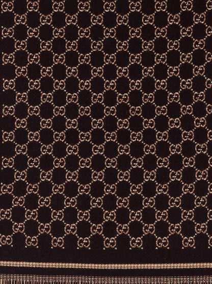 Gucci GG wool jacquard scarf - Coffeebeige
