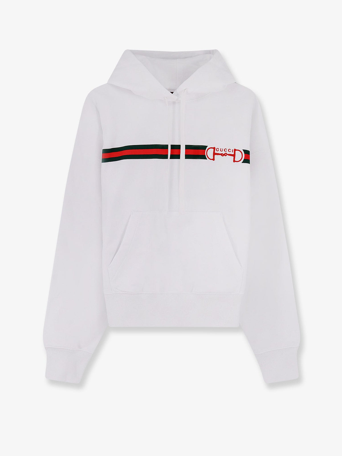 Gucci Cotton sweatshirt with embroidered Horsebit on the front - White Mix