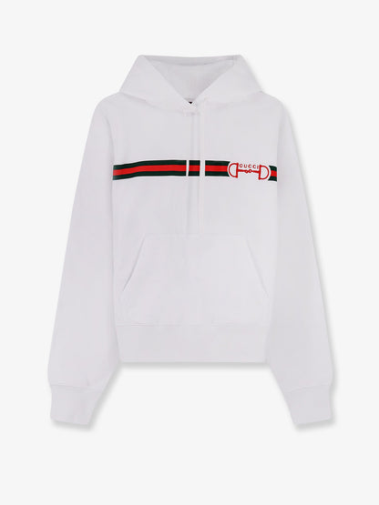 Gucci Cotton sweatshirt with embroidered Horsebit on the front - White Mix