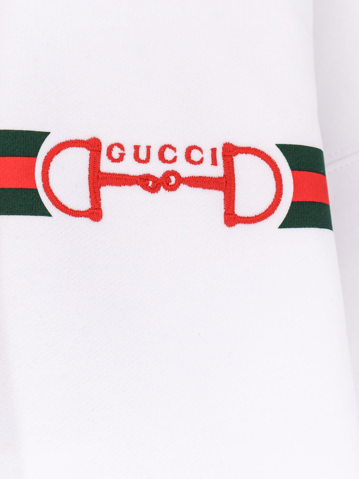 Gucci Cotton sweatshirt with embroidered Horsebit on the front - White Mix