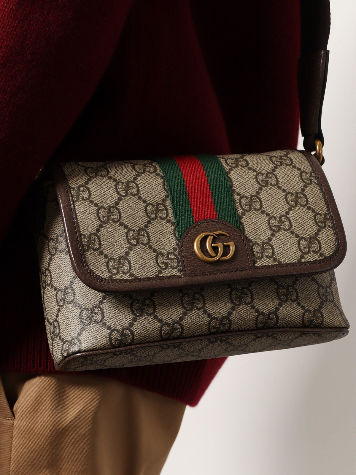 Gucci Mini Ophidia GG fabric crossbody bag - Acero