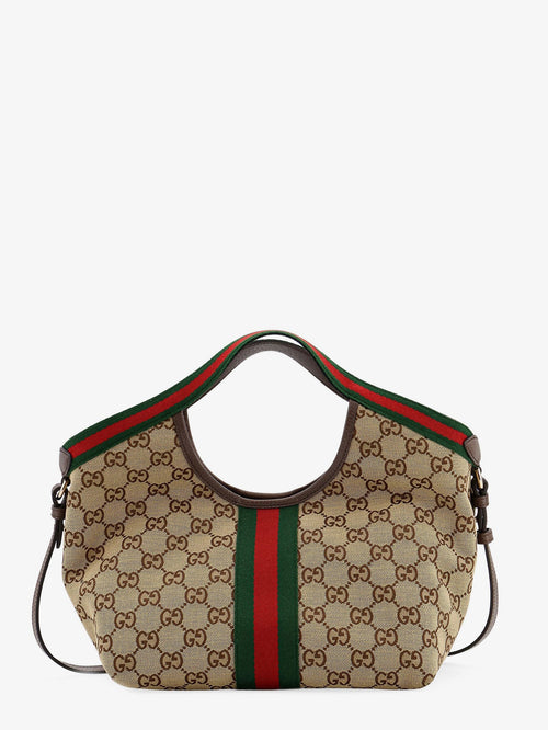 Gucci Gucci Giglio Tote Bag in GG Supreme Canvas and Leather - Beige