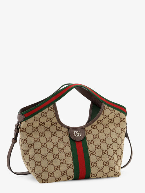 Gucci Gucci Giglio Tote Bag in GG Supreme Canvas and Leather - Beige