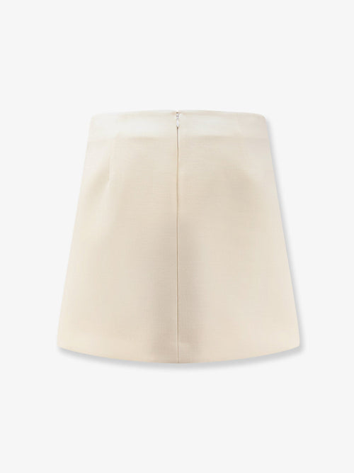 Gucci Wool crêpe skirt with Double G button - Whitemagnolia