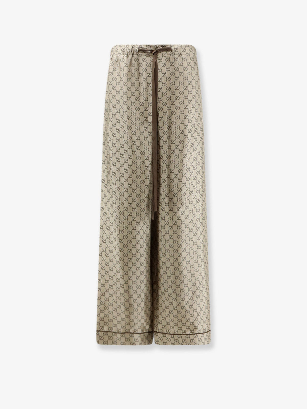 Gucci Silk trousers with all-over GG motif - Beigeebonymc