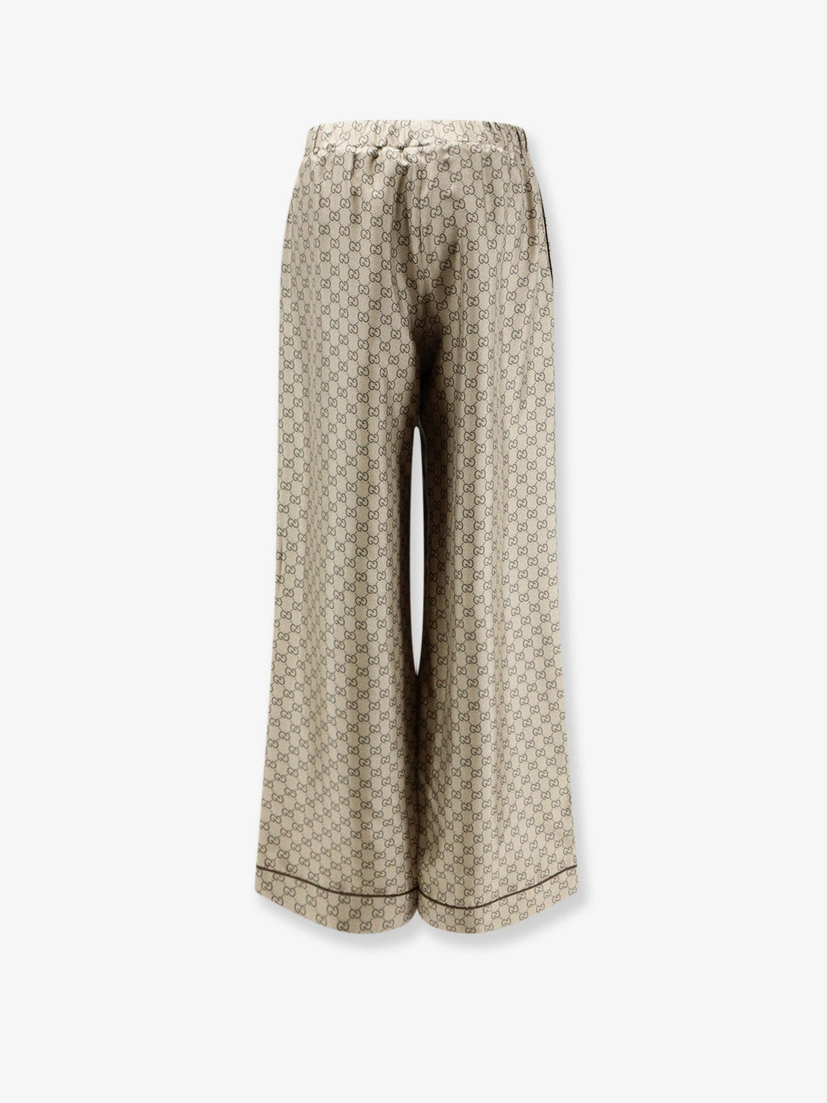 Gucci Silk trousers with all-over GG motif - Beigeebonymc