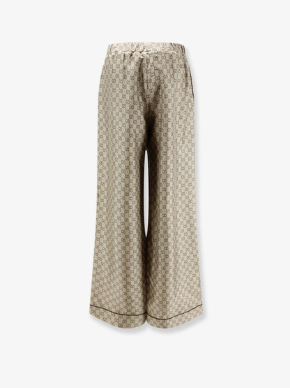 Gucci Silk trousers with all-over GG motif - Beigeebonymc