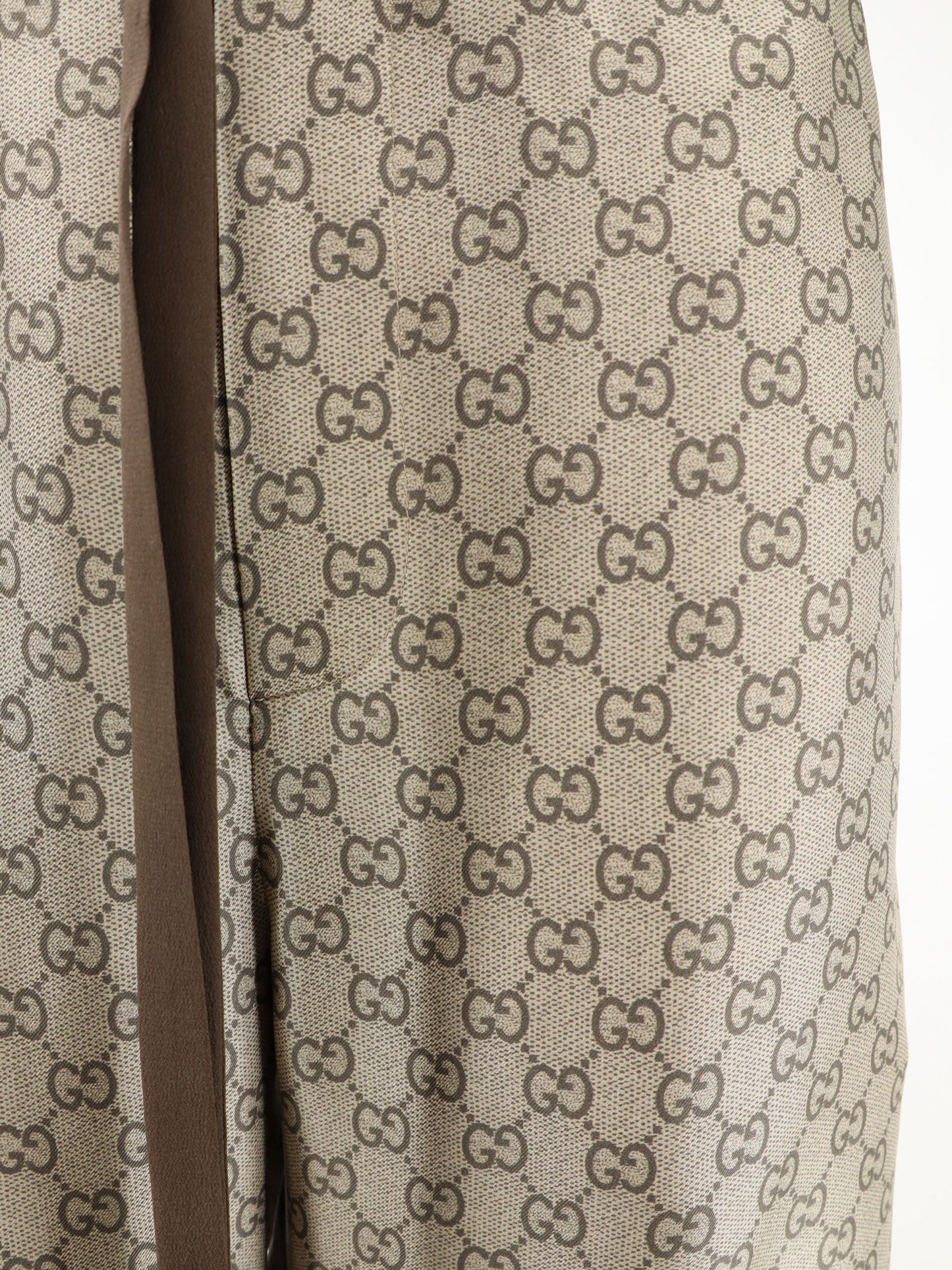 GUCCI - Silk trousers with all-over GG motif