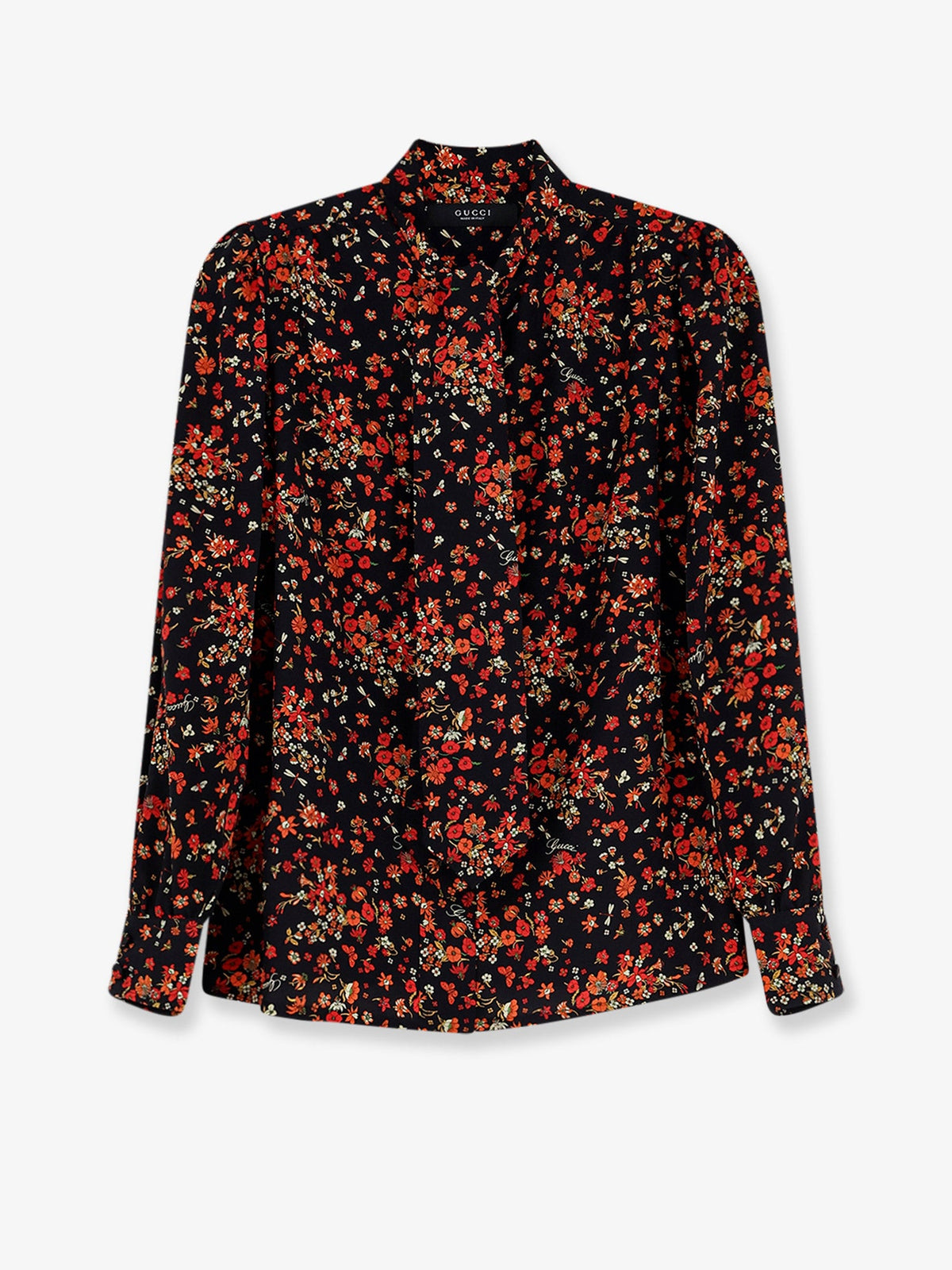 Gucci Printed silk shirt - Blackredmc