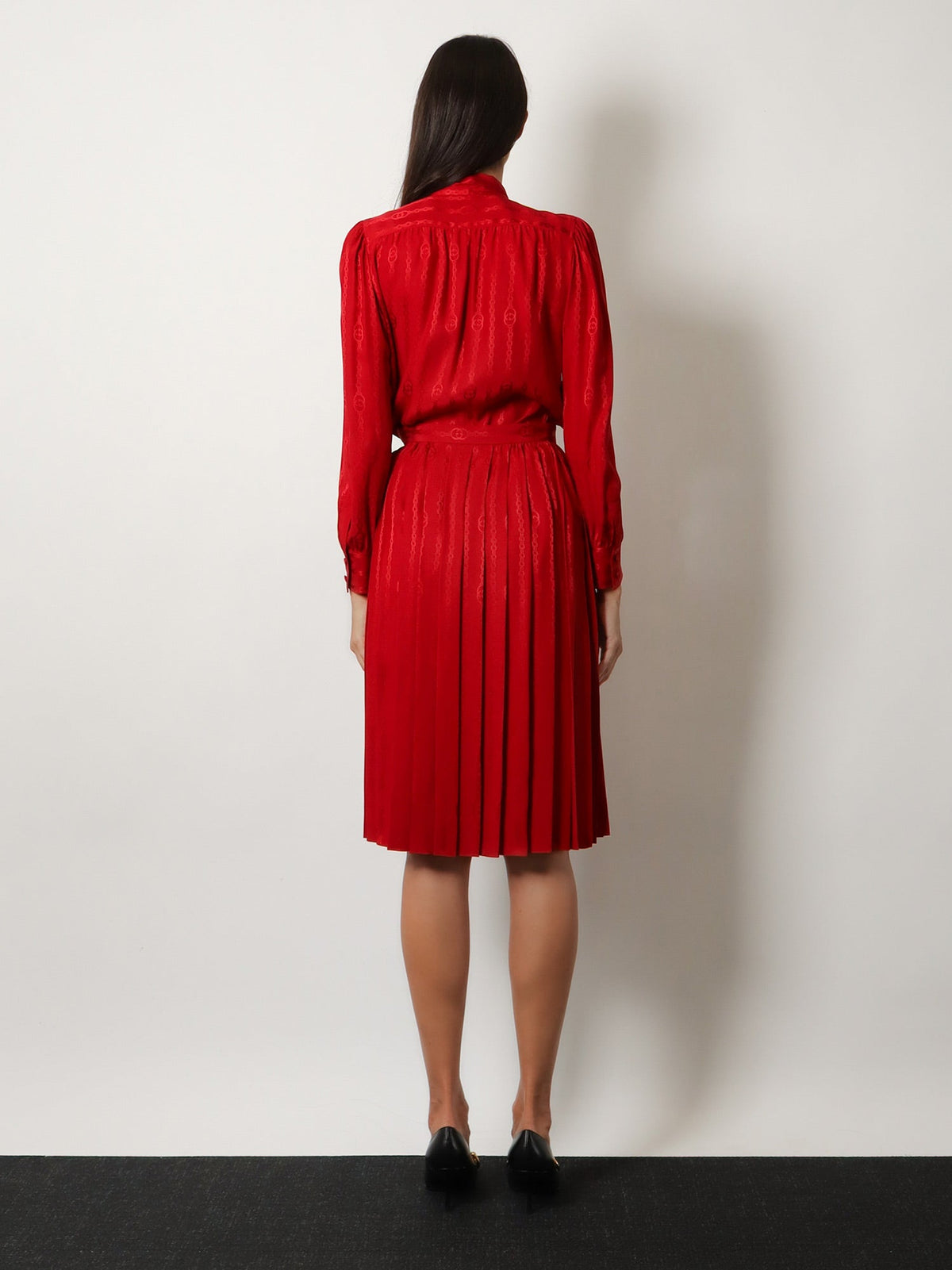 Gucci Pleated silk midi skirt - Fire