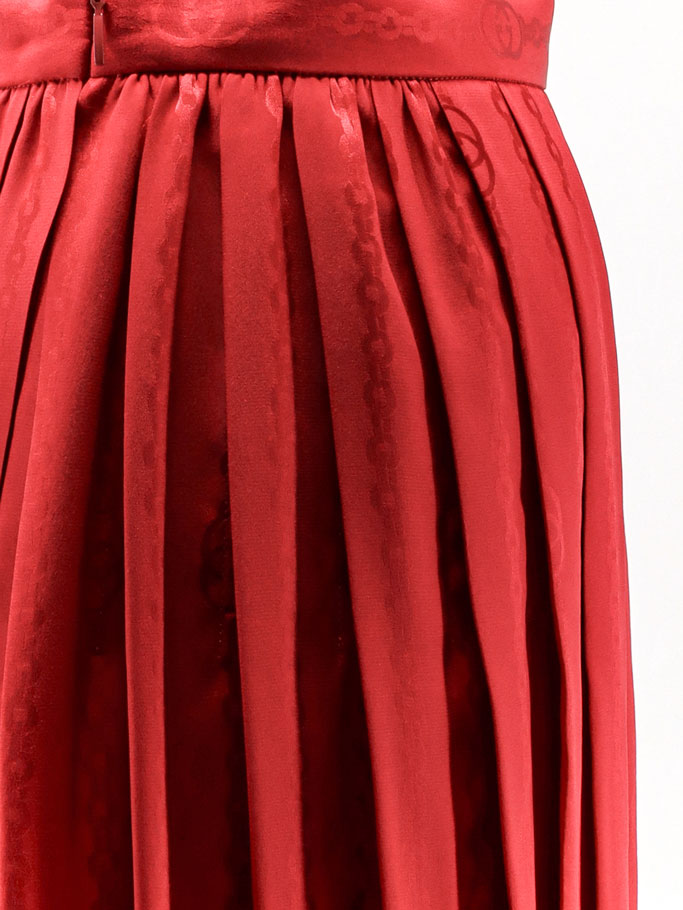 Gucci Pleated silk midi skirt - Fire